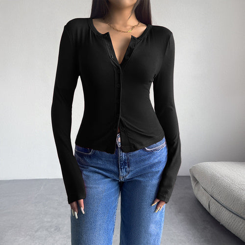 Autumn Winter Coat Women Clothing Solid Color Cardigan Breasted Long