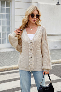 Women Clothing Idle Loose Sweater Coat Autumn Winter Long Sleeved V